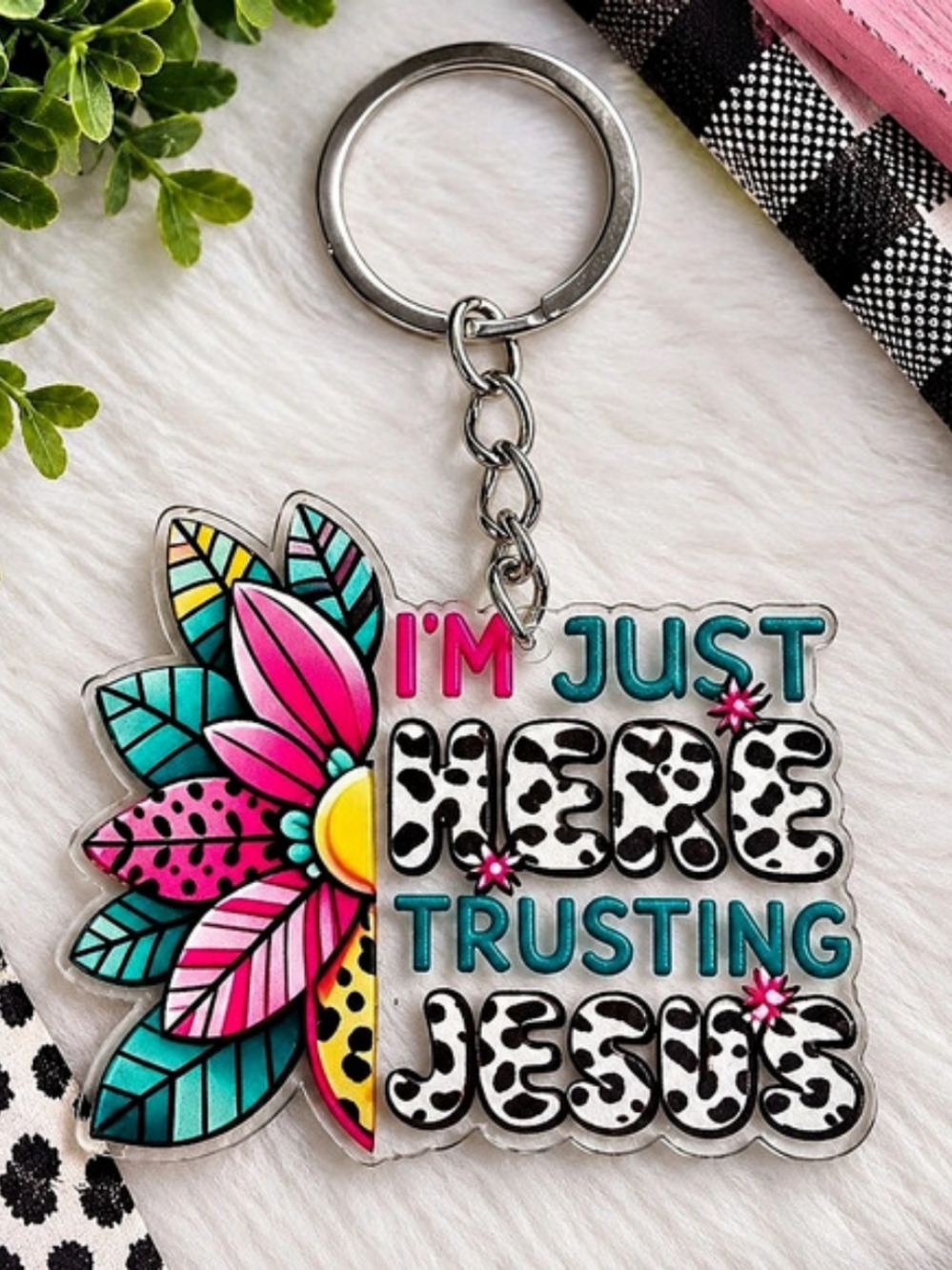 Jesus Flower Keychain Multicolor